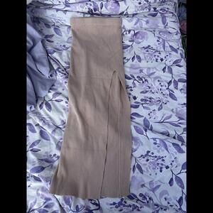 NWOT Fashion Nova Tan Ribbed Skirt Size s